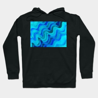 Blue background with waves Hoodie